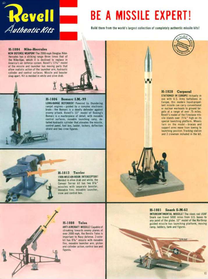 REVELL X-17 TERRIER TALOS TACTICAL MISSILES REPRODUCTION DECALS ONLY 