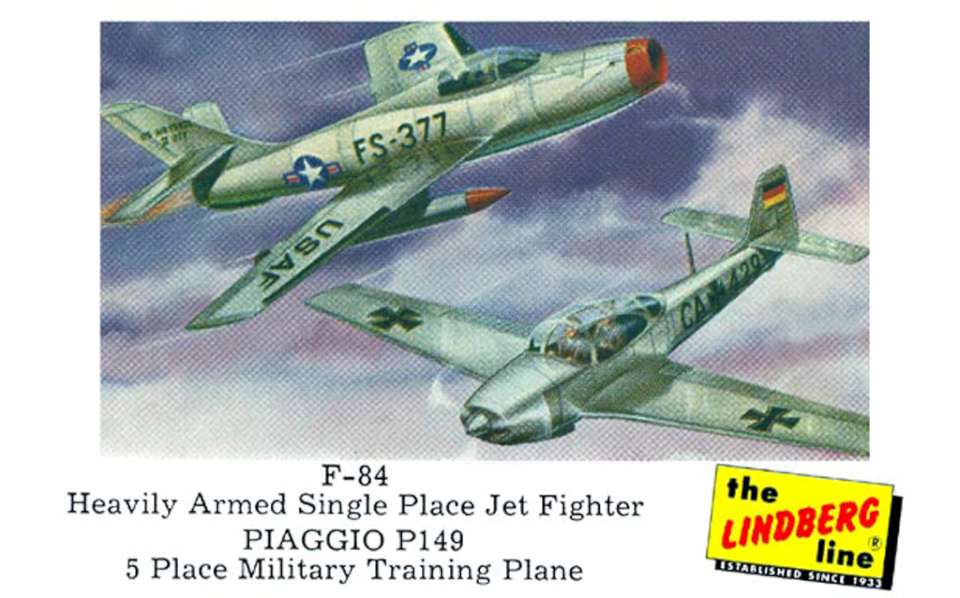 Lindberg Republic F-84 & Paggio P149 Card
