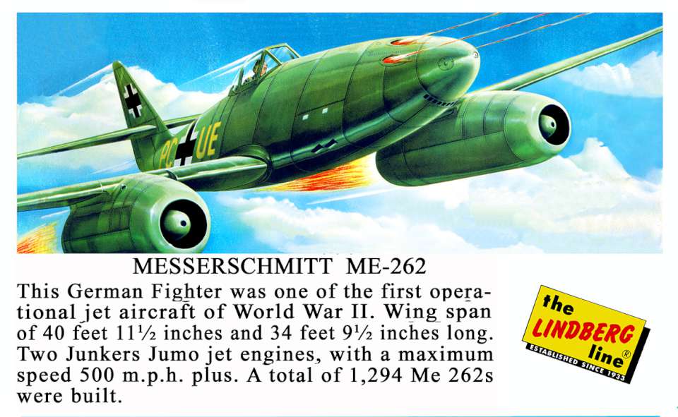 Lindberg Messerschmitt Me-262 card