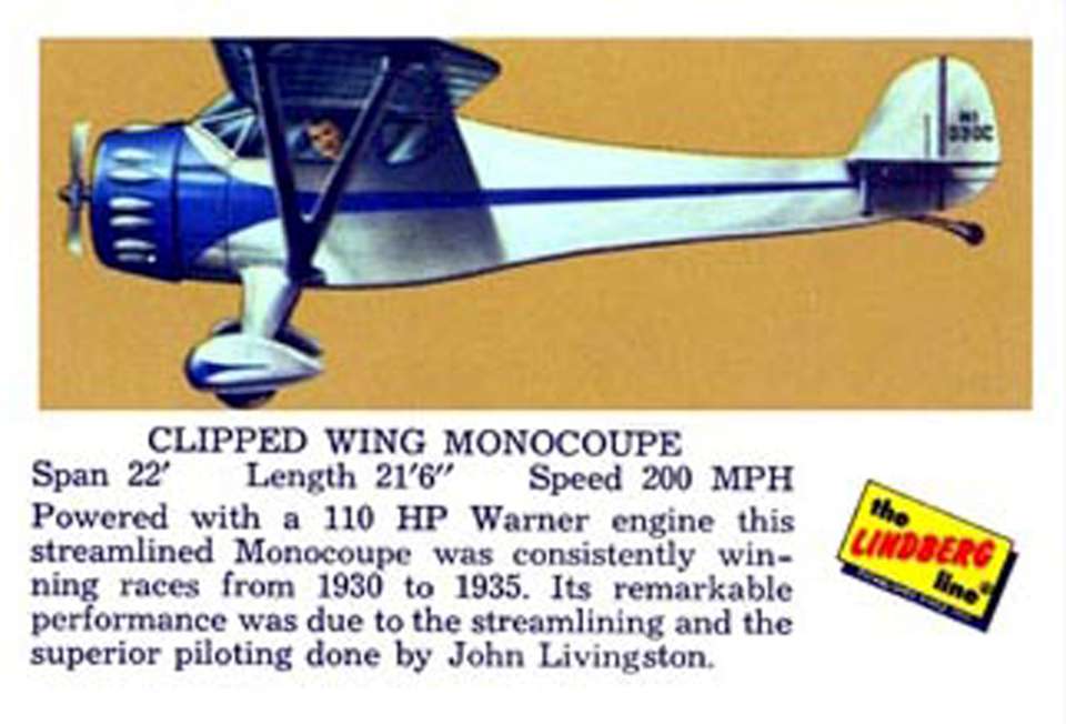 Lindberg Monocoupe Card
