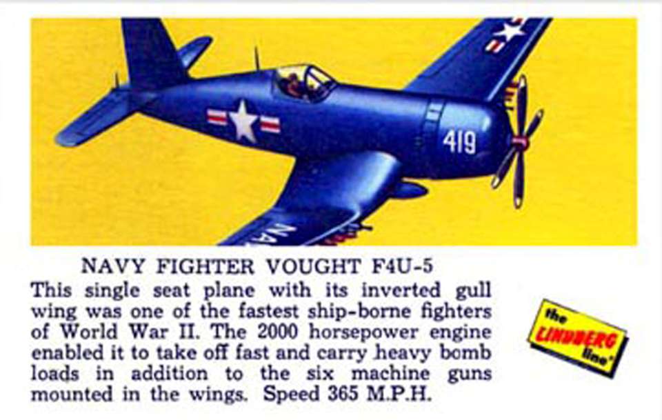 Lindberg Vought F4U Card