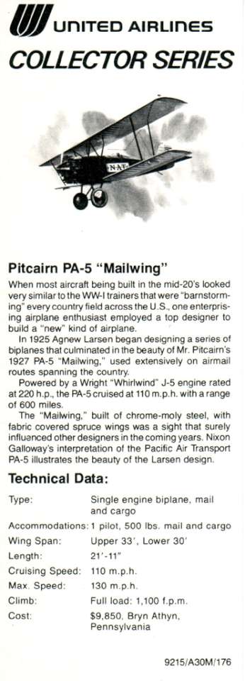 Pitcairn PA-5 specs-960
