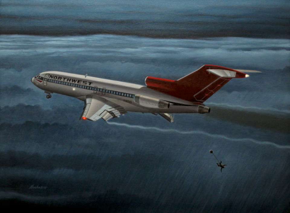 Boeing 727 with DB Cooper bailing out by Mike Machat-960