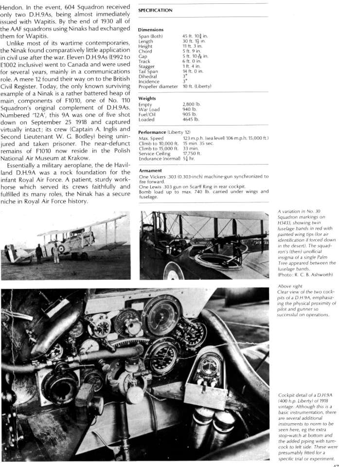 De Havilland DH9A (Post-War) (248) Page 24-960