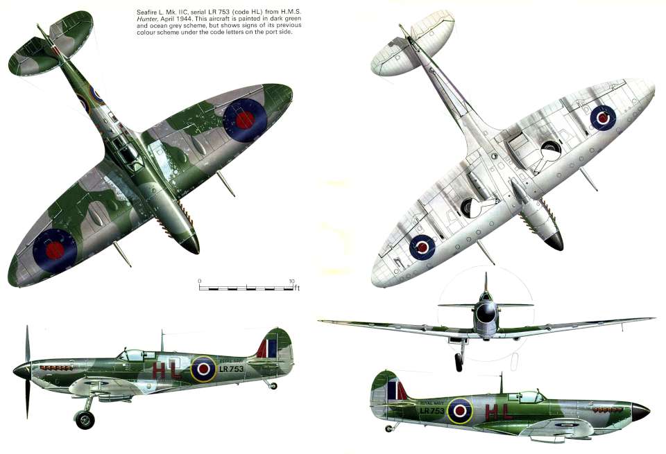 Supermarine Seafire IIC 5view-960