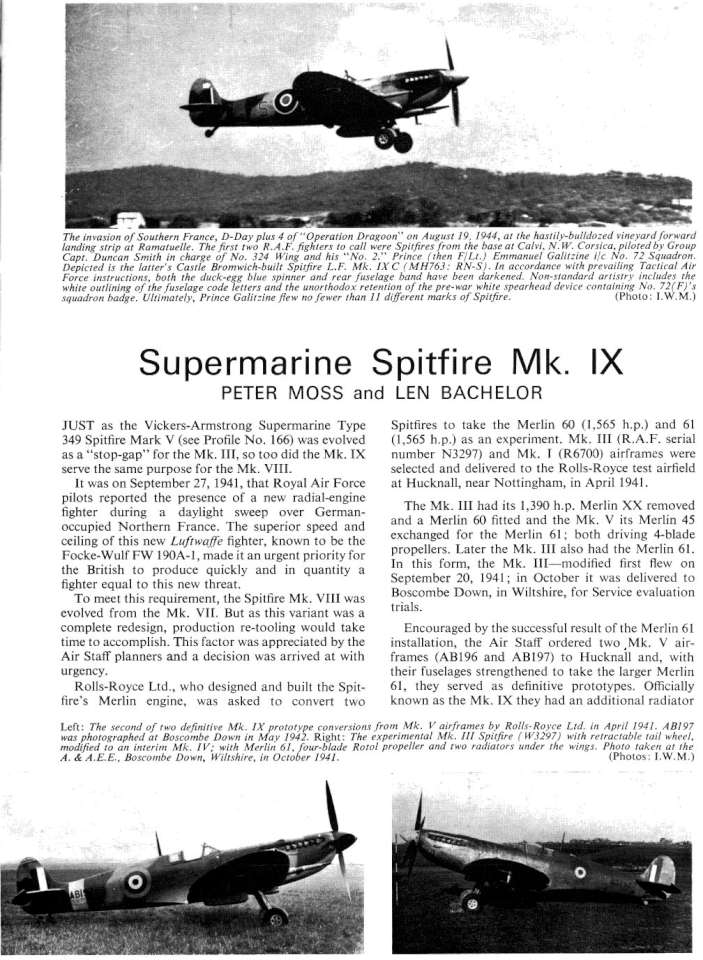 Supermarine Spitfire IX Variants (206) Page 02-960