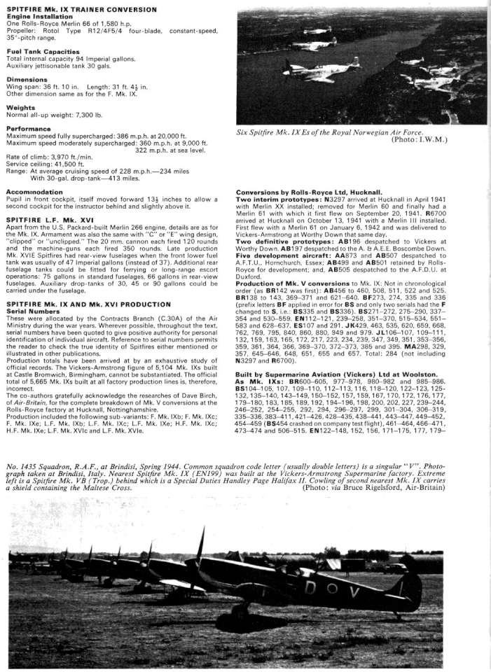 Supermarine Spitfire IX Variants (206) Page 17-960