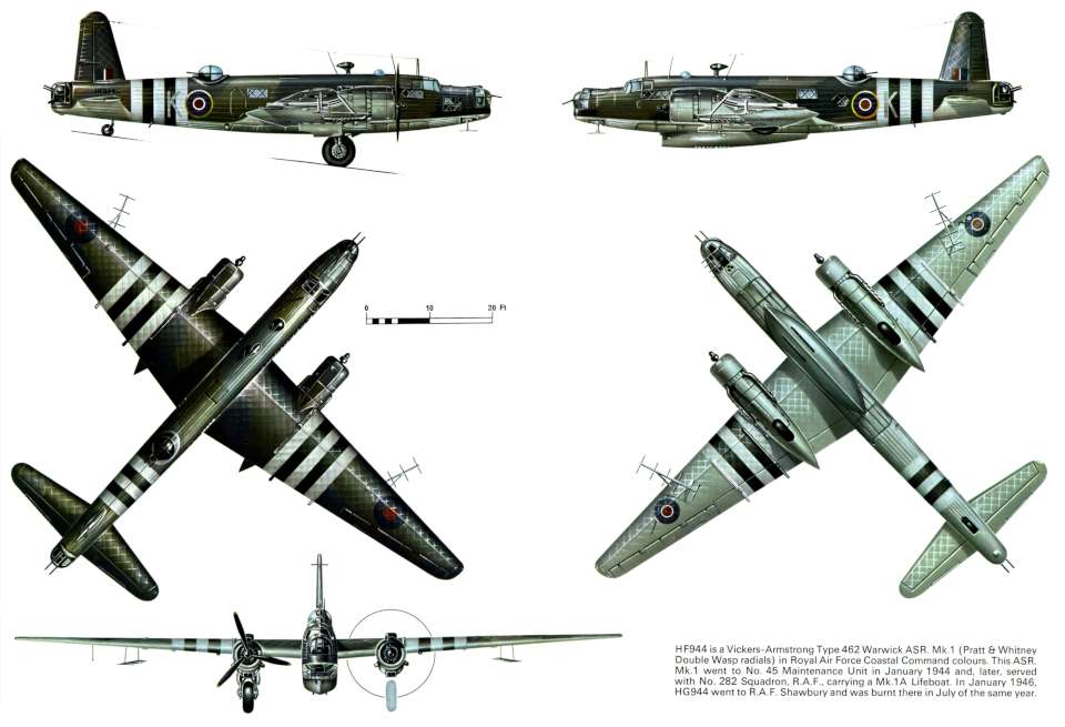Vickers-Armstrong Warwick 5view-960