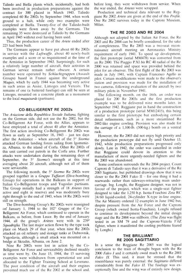 Caproni Reggianne Re2001, 2002, 2005 (244) Page 22-960