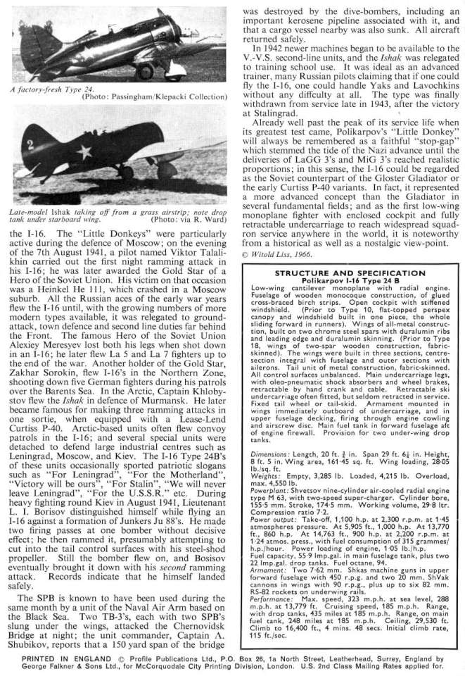 I16 Polikarpov Rata (122+) Page 12-960