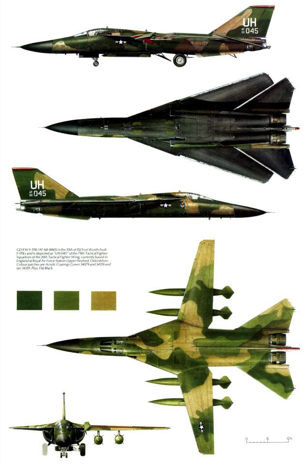 General Dynamics F-111 Aardvark 5view-960