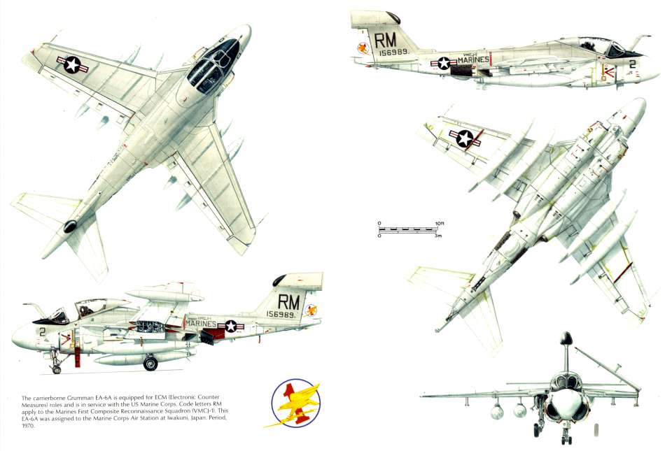 Grumman A-6 Intruder EA-6A 5view-960