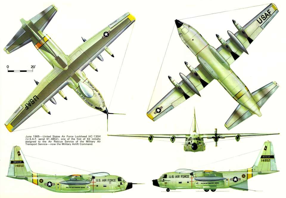 Lockheed C-130 Hercules 5view-960