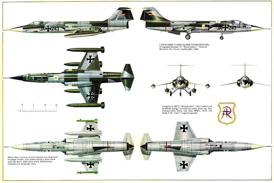 Lockheed F104G Starfighter 5view-960