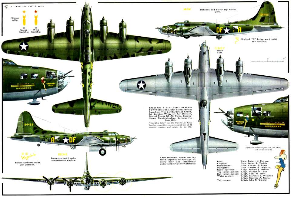Boeing B-17E & F Flying Fortress (77) Page 17-5-view - 960