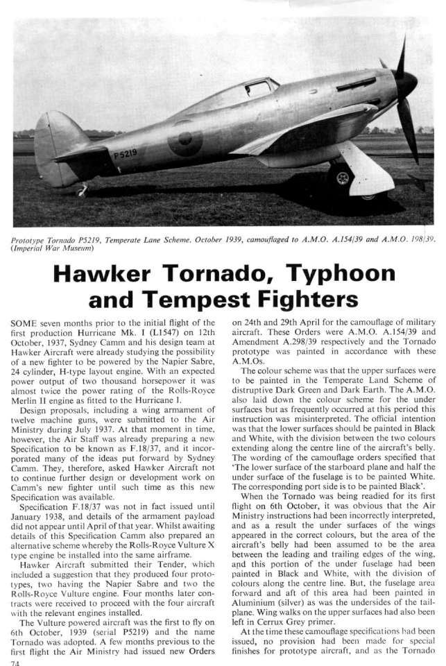 Hawker Tornado, Typhoon & Tempest Camo & Marks Page 02-960