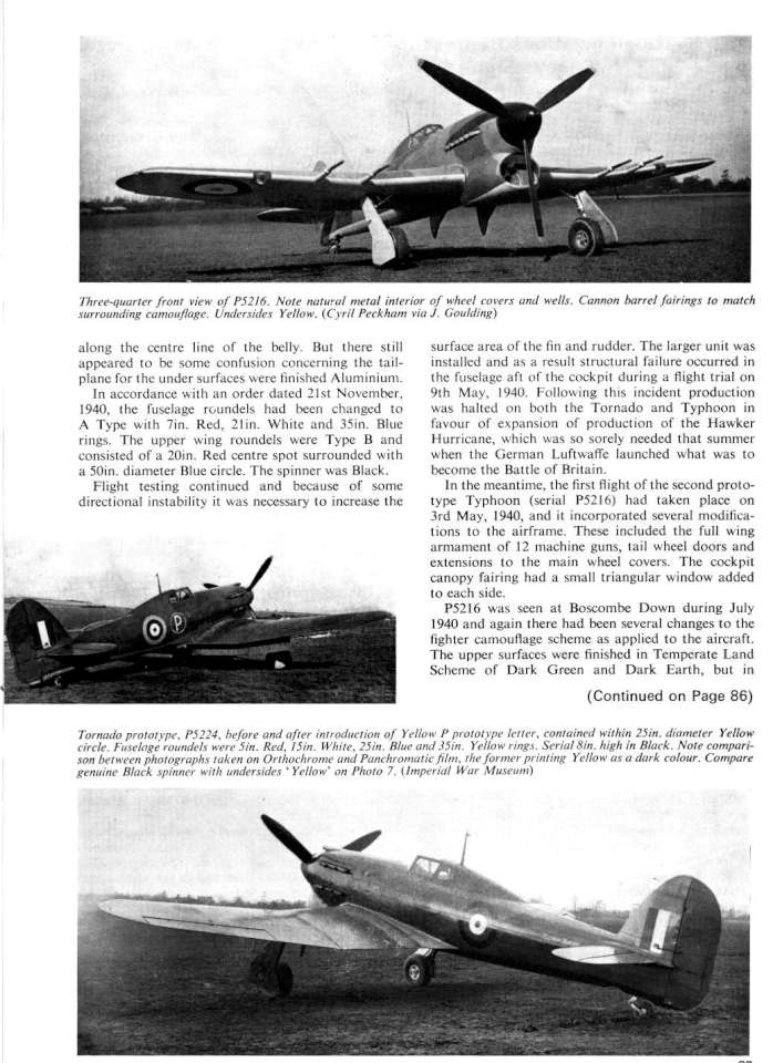 Hawker Tornado, Typhoon & Tempest Camo & Marks Page 05-960