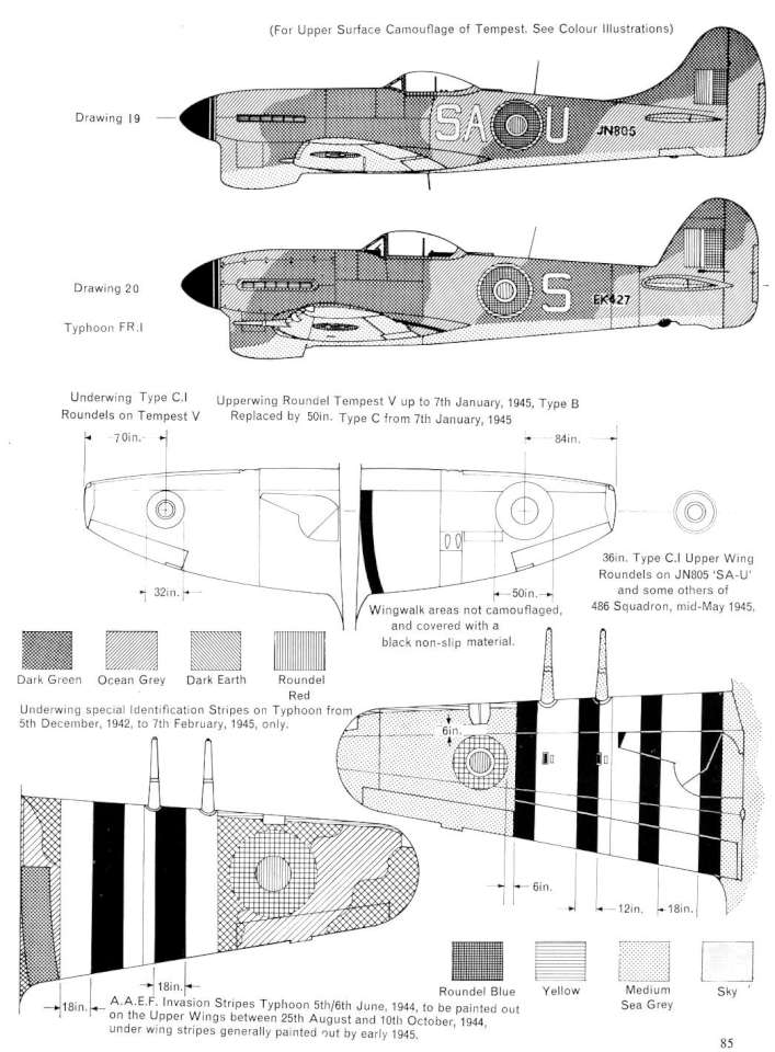 Hawker Tornado, Typhoon & Tempest Camo & Marks Page 13-960
