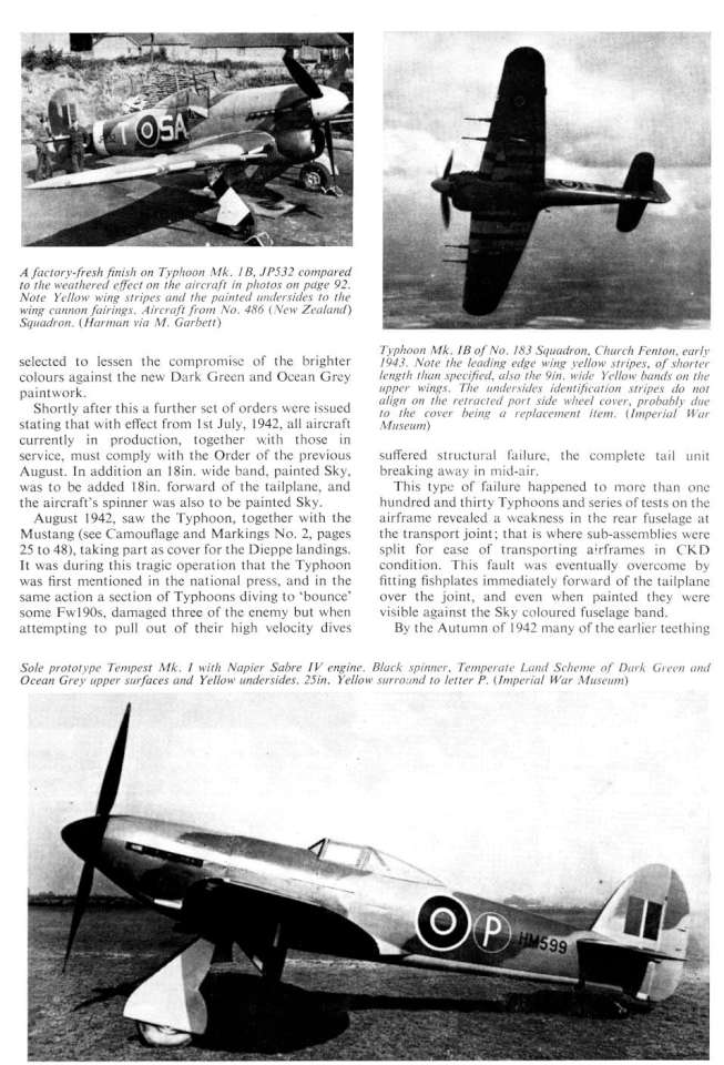 Hawker Tornado, Typhoon & Tempest Camo & Marks Page 19-960