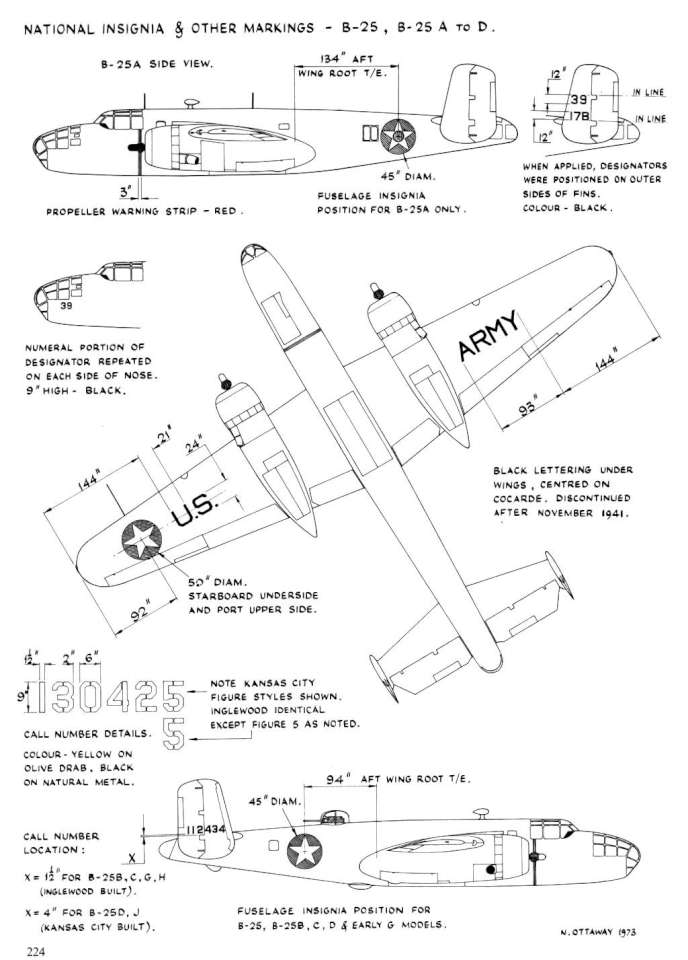 B-25 North American Mitchell Camo & Marks Page 08-960